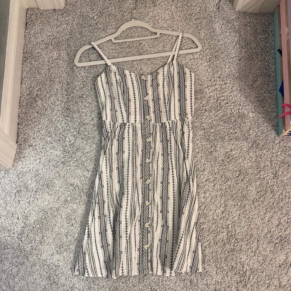 Old Navy Black and White Striped Mini Dress
